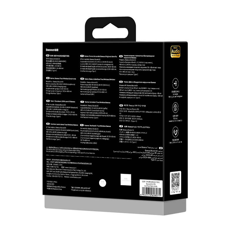 Baseus Bowie EX TWS Vezeték nélküli fülhallgató (fekete)