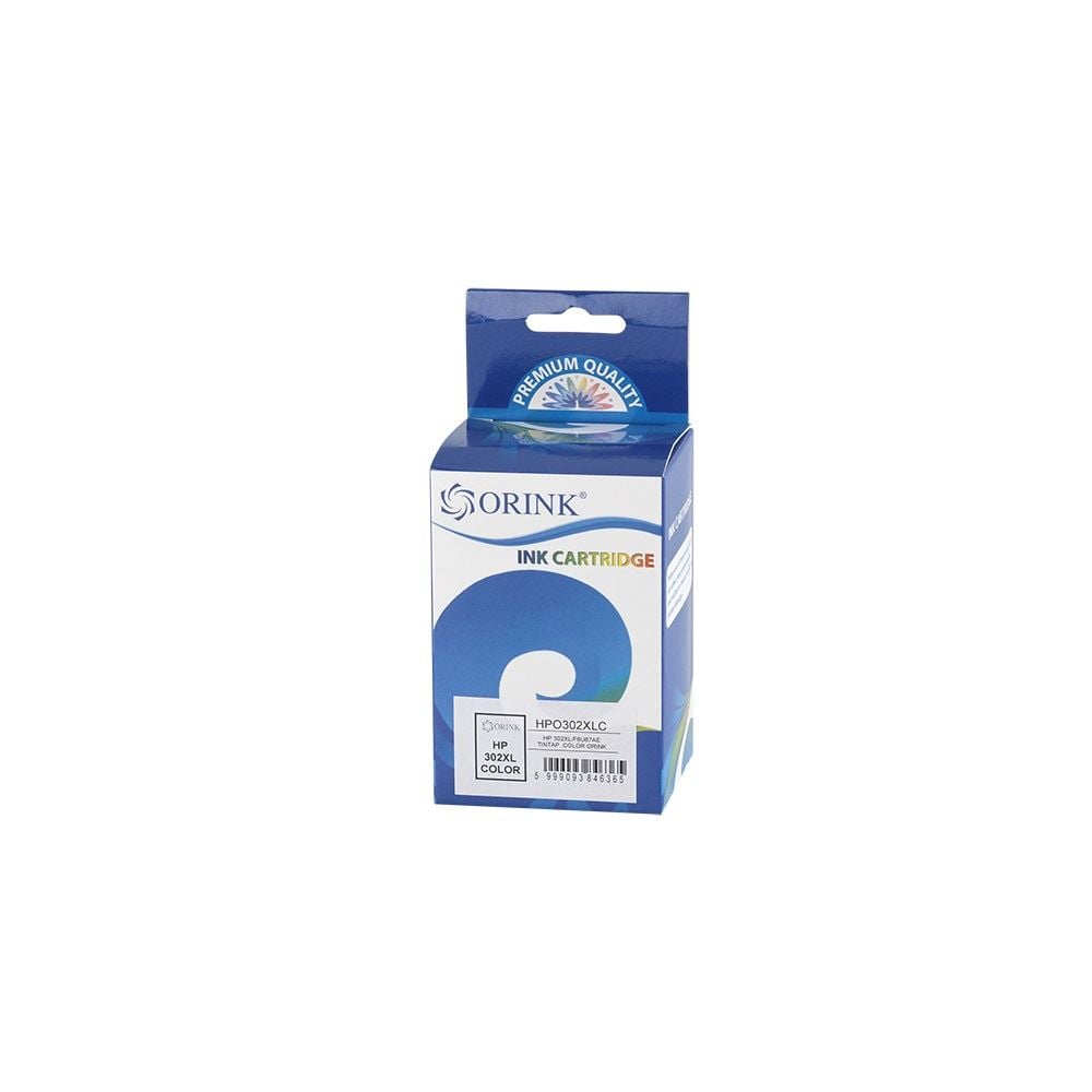 Orink utángyártott HP 302XL/F6U67AE tintapatron színes (HPO302XLC)