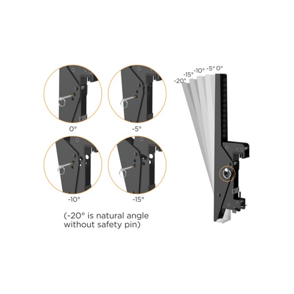 Equip  650374 45"-55"  3 kijelző dönthető TV Mennyezeti konzol  Fekete