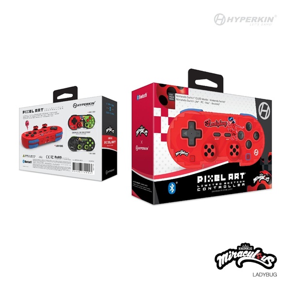 HYPERKIN Pixel Art Miraculous Nintendo Switch/PC/Mac/Android "Katicabogár" BT kontroller HYPERKIN Pixel Art Miraculous Nintendo Switch/PC/Mac/Android "Katicabogár" BT kontroller