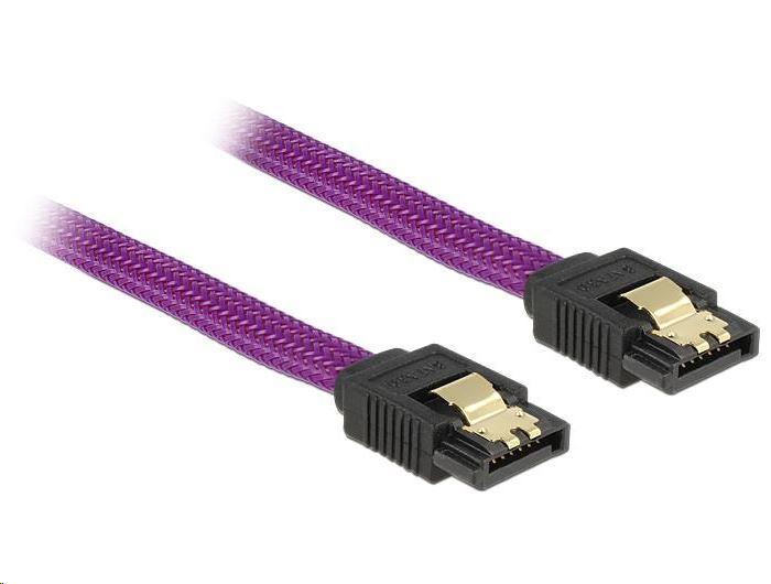 Delock 83689 SATA kábel 6 Gb/s egyenes/egyenes lila 20cm Delock 83689 SATA kábel 6 Gb/s egyenes/egyenes lila 20cm