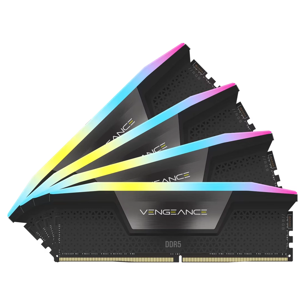 Corsair 128GB 5600MHz Kit(4x32GB) Vengeance RGB Memória Fekete