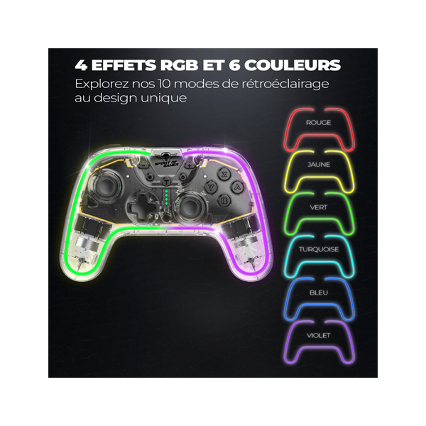 Spirit of Gamer Gamepad Vezeték Nélküli   Pulse Bluetooth   Vibration PC/iOS/Android kompatibilis Fekete-kék 