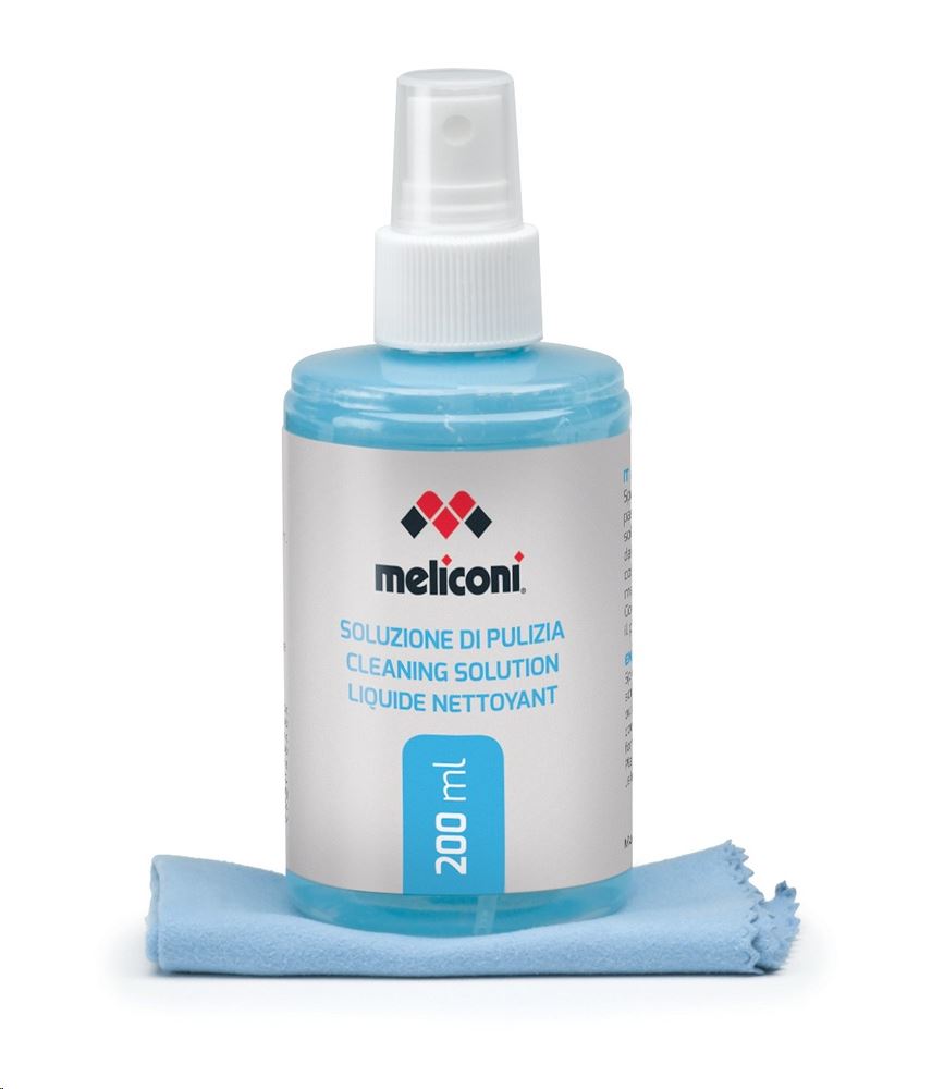 Meliconi C 200 képernyő tisztító folyadék 200ml + mikroszálas törlőkendő (621001) Meliconi C 200 képernyő tisztító folyadék 200ml + mikroszálas törlőkendő (621001)