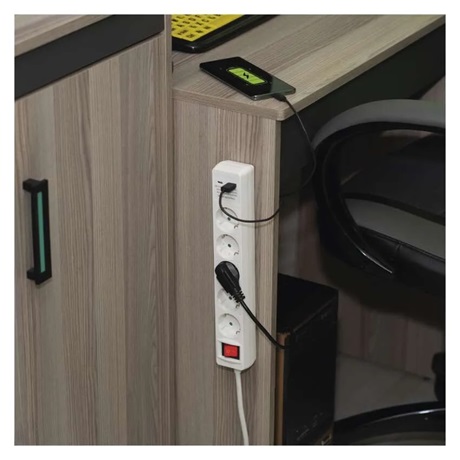 Emos P1523CU 3m / 5 aljzat USB A + C / 1,5 MM2 Hosszabbító  