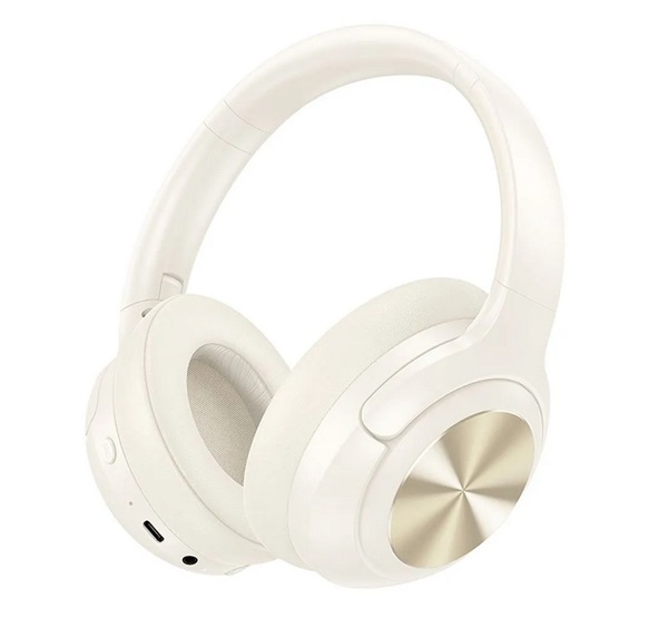 Hoco W54 bluetooth fejhallgató SZTEREO (v5.4, aktív zajszűrő, 3.5mm jack aljzat) KRÉM (W54_W)