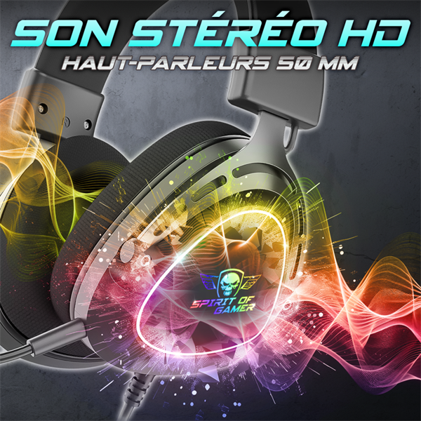 Spirit of Gamer ELITE H40 Black  MultiPlatform RGB  3.5mm Jack Fejhallgató 