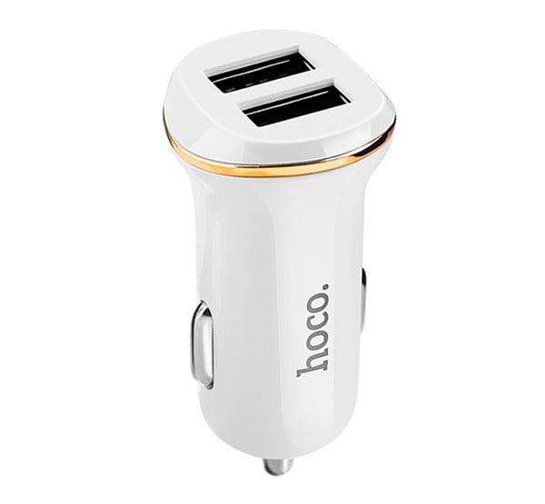 HOCO Z1 autós töltő 2 USB aljzat (5V / 2100mA, gyorstöltés támogatás) FEHÉR (Z1_W)