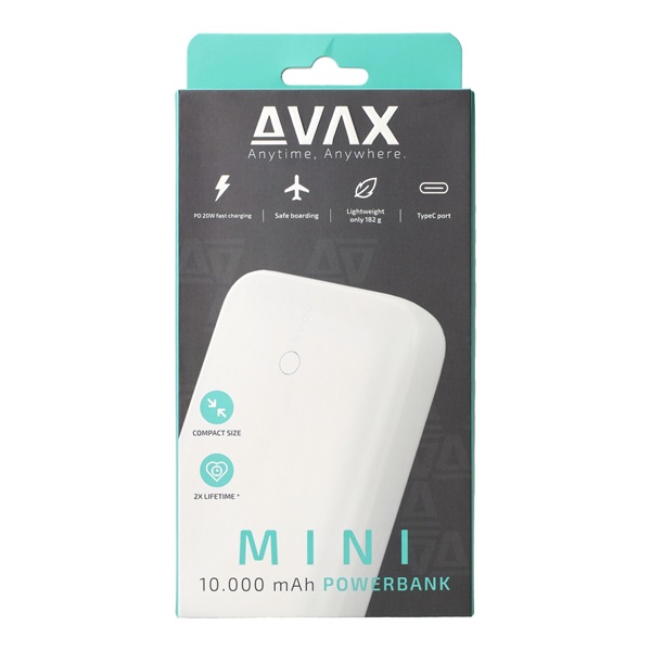 Avax PB105W Mini 10000mAh fehér powerbank