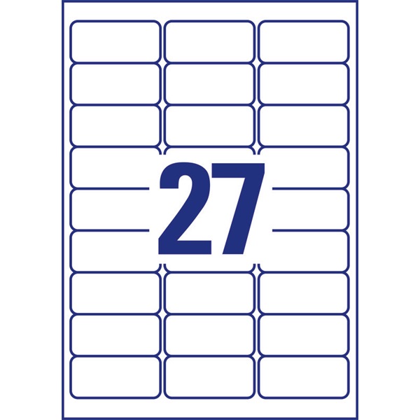 Avery L4737REV-25 63,5x29,6mm visszaszedhető 810db-os etikett Avery L4737REV-25 63,5x29,6mm visszaszedhető 810db-os etikett