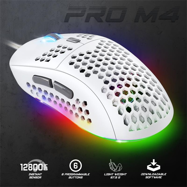 Spirit of Gamer S-PM4 RGB Arctic Egér Fehér 