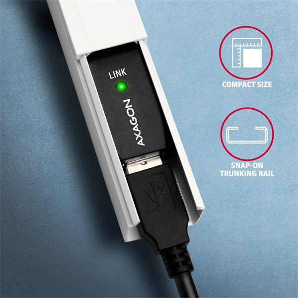 Axagon ADR-210B 10m USB 2.0 A apa - USB B apa aktív repeater kábel Axagon ADR-210B 10m USB 2.0 A apa - USB B apa aktív repeater kábel