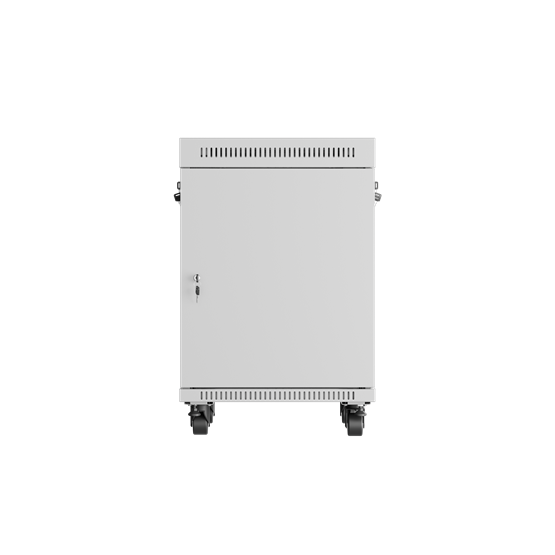 Lanberg 19" szabadon álló rack szekrény 15U/600X600 üvegajtó, lapraszerelt, LCD kijelző, szürke V2
