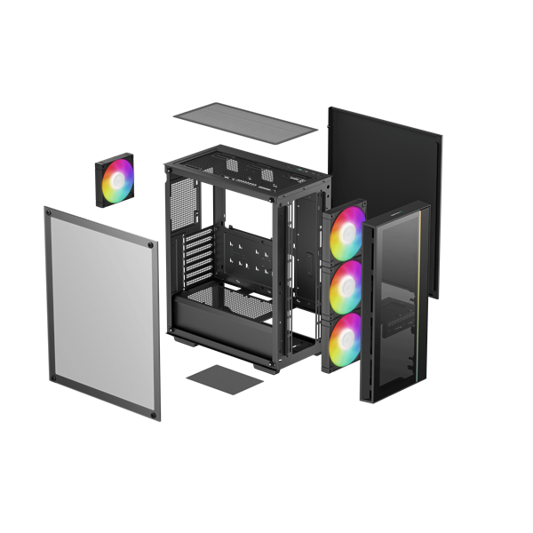 DeepCool  MATREXX55 V4 C  fekete  ablakos  Számítógépház
