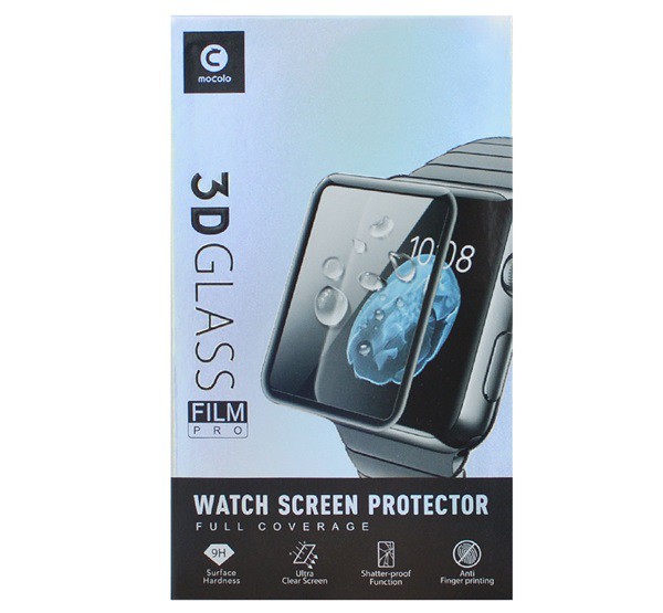 MOCOLO kijelzővédő üveg (3D full cover, íves, karcálló, 9H) FEKETE [Apple Watch Series 7 45mm]