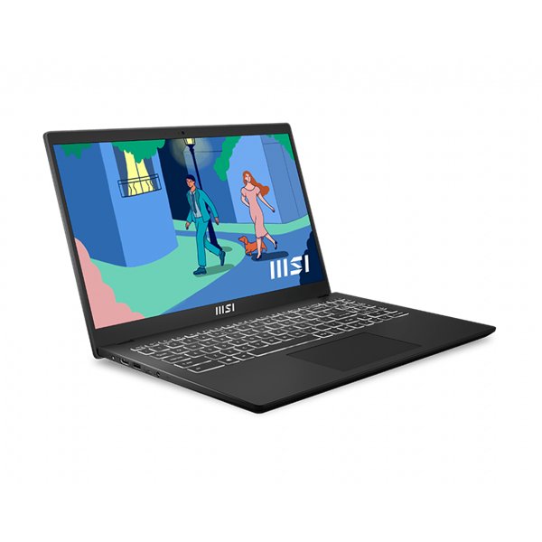 MSI Business NB Modern 15 B12M-849, 15.6" FHD, i5-1235U, 16GB, 512GB M.2, INT, NOOS, Fekete