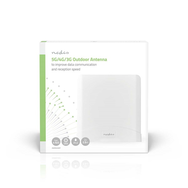 Nedis ANOR5G20WT 3G / 4G / 5G 698 MHz -5000 MHz Nyereség: 6 dB Beltéri és kültéri antenna Nedis ANOR5G20WT 3G / 4G / 5G 698 MHz -5000 MHz Nyereség: 6 dB Beltéri és kültéri antenna