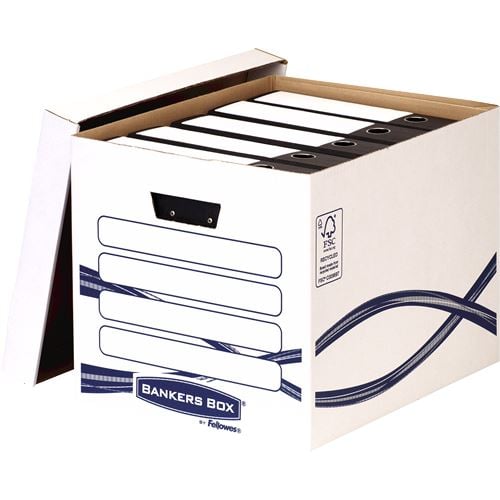 Fellowes Bankers Box Basic Tall archiváló konténer kék-fehér, 10db/csomag (4461001) Fellowes Bankers Box Basic Tall archiváló konténer kék-fehér, 10db/csomag (4461001)