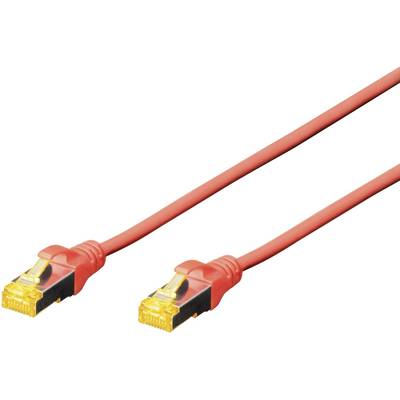 RJ45 Hálózat Csatlakozókábel CAT 6A S/FTP 0.50 m Piros Halogénmentes, sodort érpár, Védővel, Lángálló Digitus RJ45 Hálózat Csatlakozókábel CAT 6A S/FTP 0.50 m Piros Halogénmentes, sodort érpár, Védővel, Lángálló Digitus