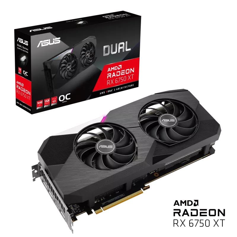 ASUS Radeon RX 6750 XT 12GB Dual OC Edition videokártya (DUAL-RX6750XT-O12G)