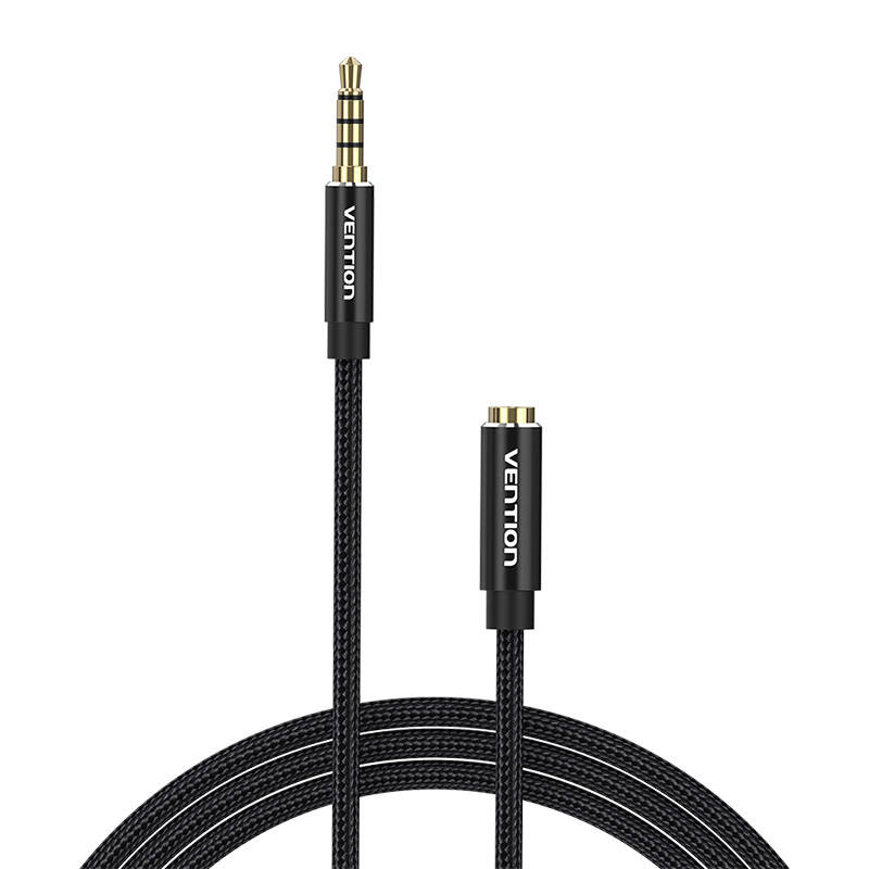 TRRS 3.5mm Male to 3.5mm Female Audio Extender 5m Vention BHCBJ Black TRRS 3.5mm Male to 3.5mm Female Audio Extender 5m Vention BHCBJ Black