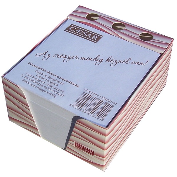 Caesar dobozos fehér lapos jegyzettömb írószertartóval Caesar dobozos fehér lapos jegyzettömb írószertartóval