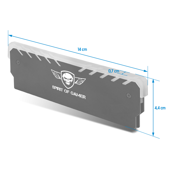Spirit of Gamer SOG-MEM-RGB HEATSINK RGB MEMORY DDR3/DDR4 RGB aluminium fekete  Memória Hűtő