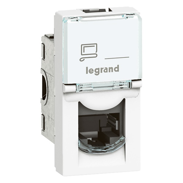 Legrand 076561 Program Mosaic LCS2 RJ45 Cat 6 UTP, 1 modul, fehér aljzat Legrand 076561 Program Mosaic LCS2 RJ45 Cat 6 UTP, 1 modul, fehér aljzat