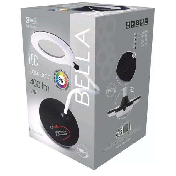 EMOS Bella LED asztali lámpa fehér-fekete (Z7598)