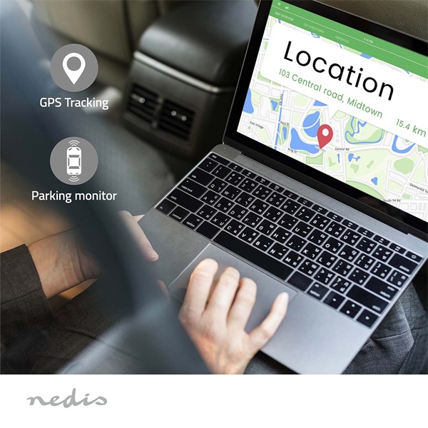 Nedis DCAM2024BK fedélzeti menetrögzítő kamera (dash cam), 4K@30fps, 12 MPixel, Wi-Fi, LCD, dupla kamera, GPS