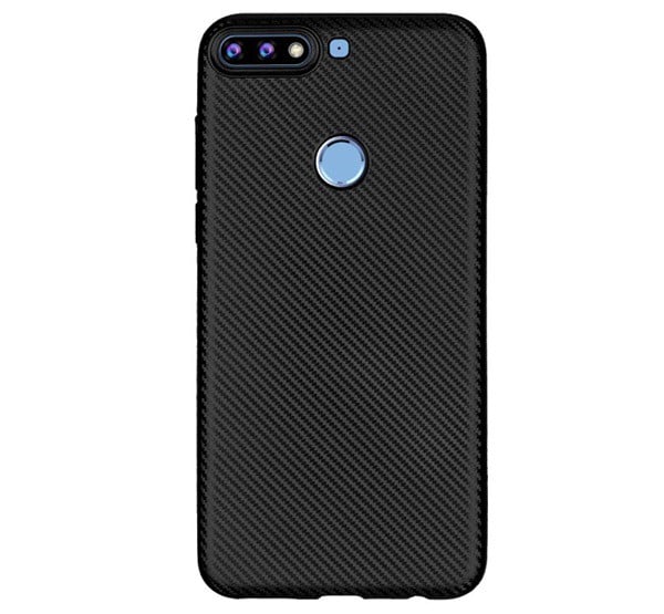 Szilikon telefonvédő (karbon minta) FEKETE [Huawei Y7 Prime 2018 (Y7 2018)]