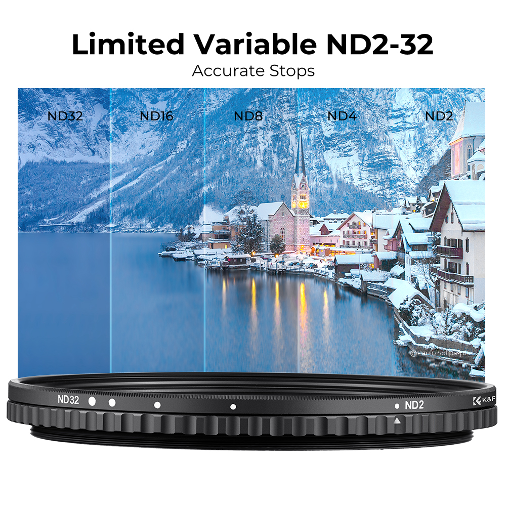 K&F Concept NANO-X, VARIO ND 2-32 szűrő, W/O Black cross, vízlep., karcálló, +3db törlőkendő, 72mm