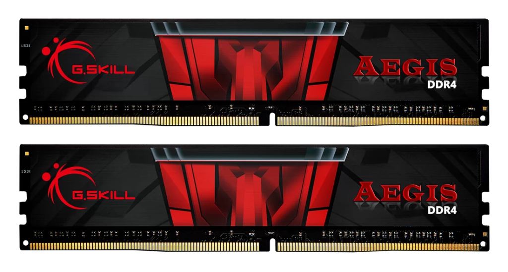 G.SKILL 32GB DDR4 2400Mhz Kit(2x16GB) AEGIS Black Red Memória G.SKILL 32GB DDR4 2400Mhz Kit(2x16GB) AEGIS Black Red Memória