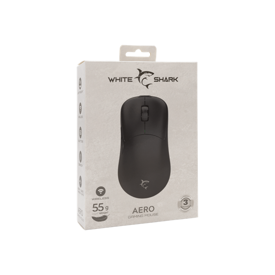  White Shark WGM-5015B AERO vezeték nélküli gamer egér Fekete