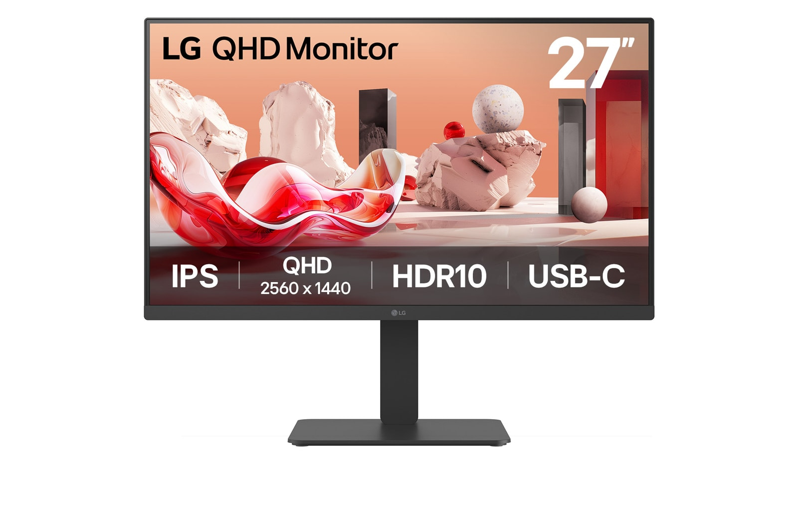 LG 27BA65QB-B monitor - 2560x1440, QHD, IPS, 100Hz, Fekete