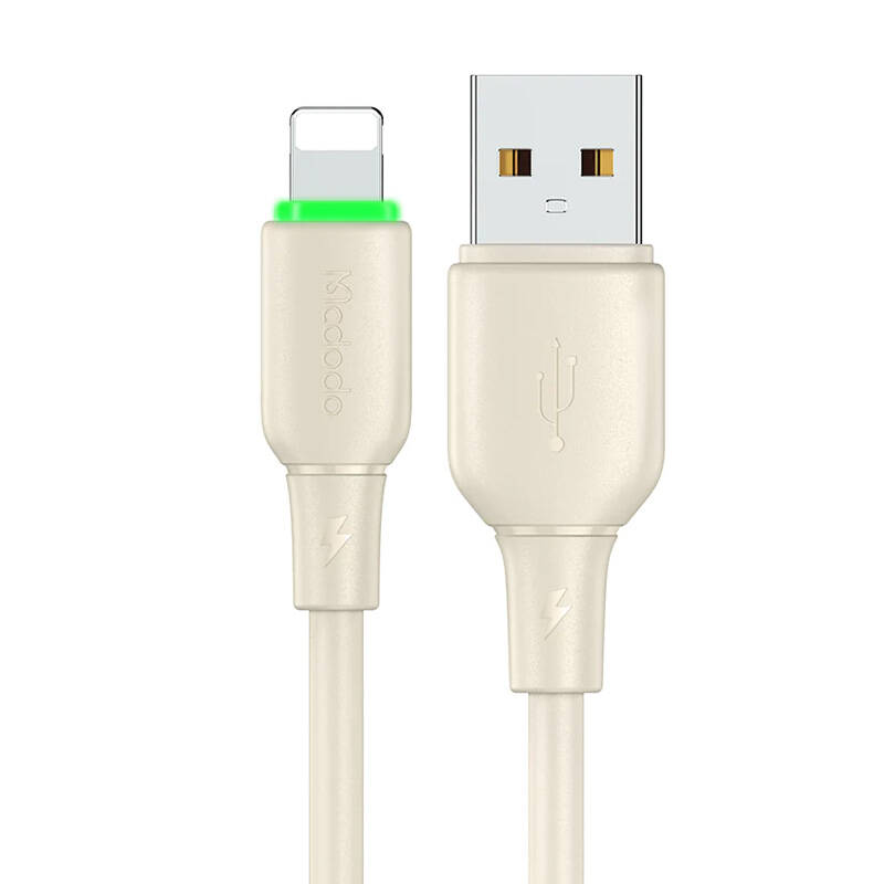 USB to Lightning Cable Mcdodo CA-4740 with LED light 1.2m (beige)