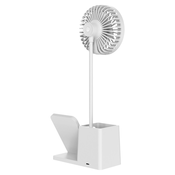 S-Link  SL-M9055 Wireless charge 10W Asztali Ventilátor  Fehér 