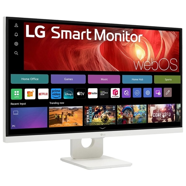 LG 27" 27U731SA-W.AEU Monitor - 3840x2160, 4K, LED, IPS, Bluetooth, webOS, Fehér