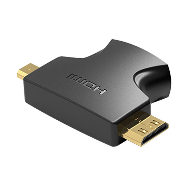 HDMI - Mini/Micro HDMI Adapter 2in1 Vention AGFB0 (Black) HDMI - Mini/Micro HDMI Adapter 2in1 Vention AGFB0 (Black)