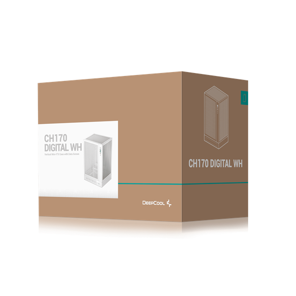 DeepCool CH170 DIGITAL WH Mini-ITX Számítógépház Fehér 