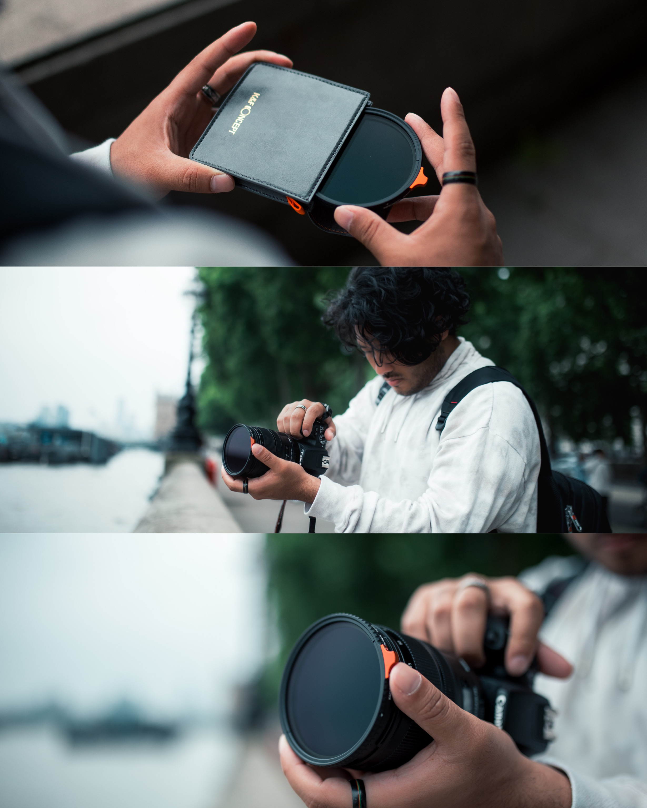 K&F Concept NANO-X Slim, HD, VARIO ND 2-400 változtatható szürkeszűrő, vízlepergető, karcálló, 52mm