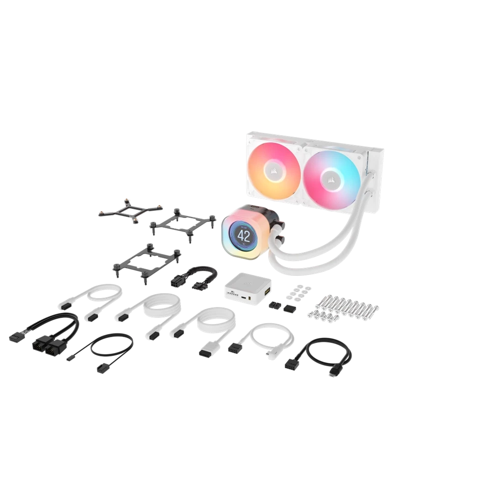 Corsair iCUE LINK TITAN 240 RX LCD Liquid CPU Cooler Fehér