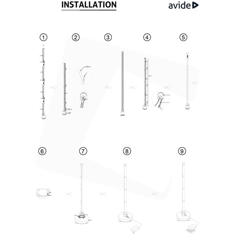 Avide ABLSBL-CL12W-RGBW LED SAROK LÁMPA DIGITÁLIS RGB + W ZENE SZENZORRAL