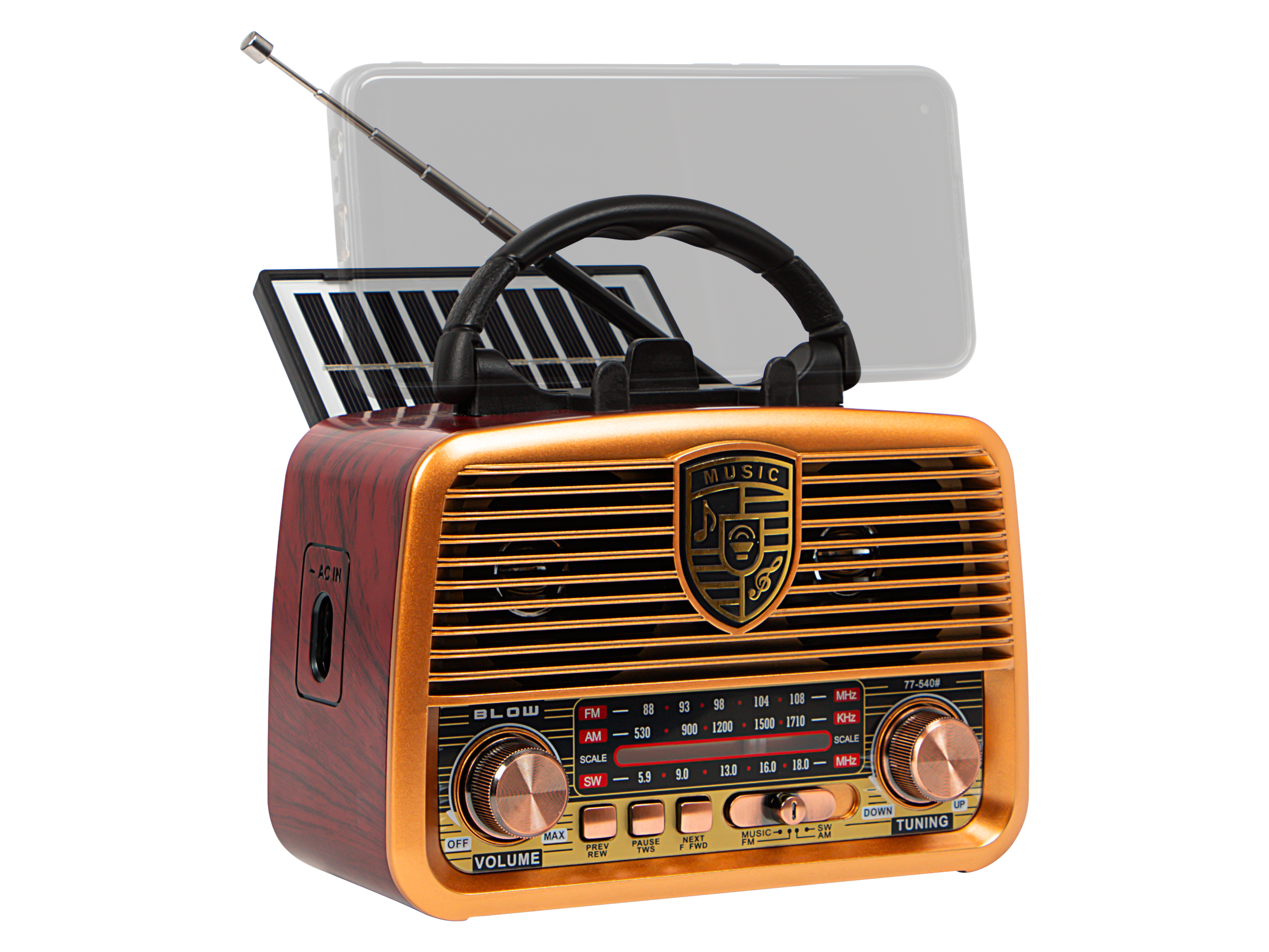 Blow RA10 hordozható analóg AM/FM retro rádió (BLO138389)