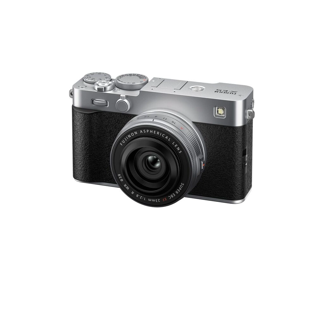 Fujifilm X-E5 + XF 23mm f/2.8 R WR MILC fényképezőgép KIT (ezüst)
