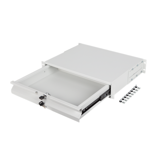 Lanberg 19" fiók 2U/483x360mm 90kg maximum terhelhetőség, 4-pontos szerelés, szürke