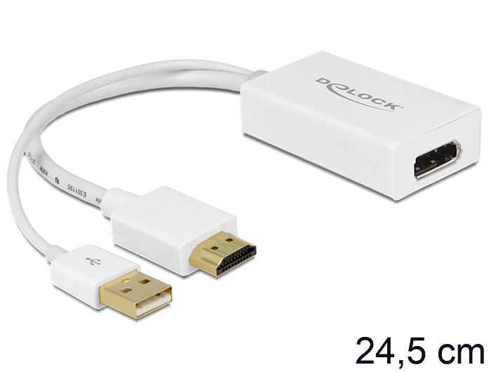 Delock 62496 HDMI-A male > Displayport female + USB adapter