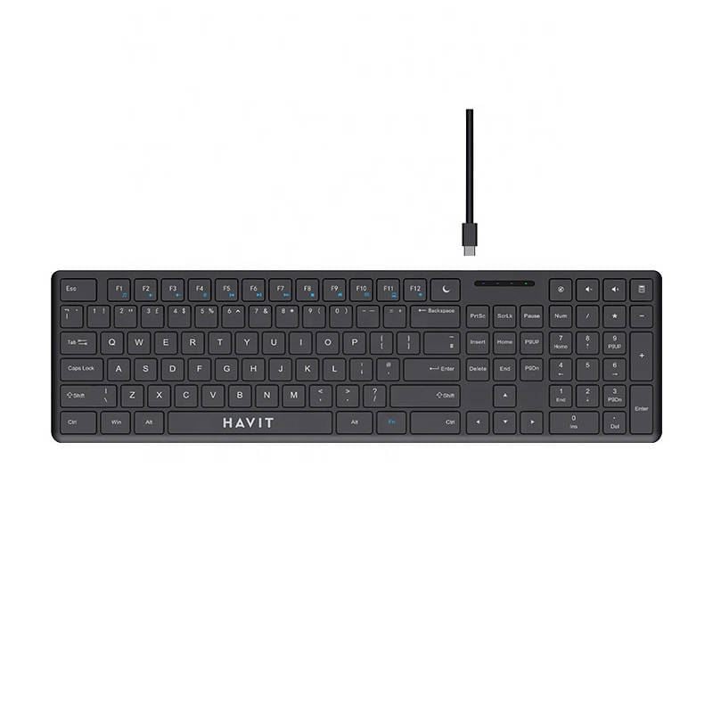 Havit KB252 multimédiás angol billentyűzet fekete Havit KB252 multimédiás angol billentyűzet fekete
