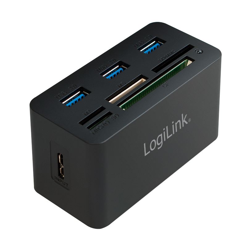 LogiLink CR0042 Aluminum All-in-one USB 3.0-ás kártyaolvasó fekete