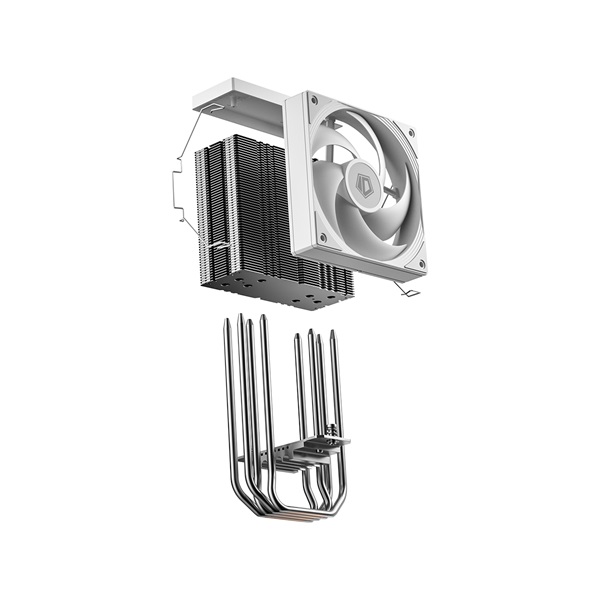 ID-Cooling  FROZN A410 SE WHITE 24,8dB  max. 93,78 m3/h  4pin csatlakozó 4 db heatpipe  12cm  PWM CPU Cooler